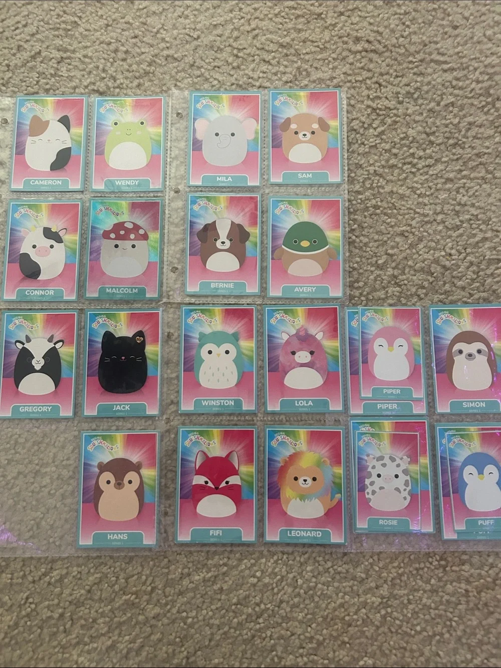 Almost complete series 1 squish mallow card collection